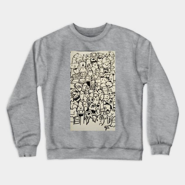 Doodled Friends Crewneck Sweatshirt by Dragynoverlord